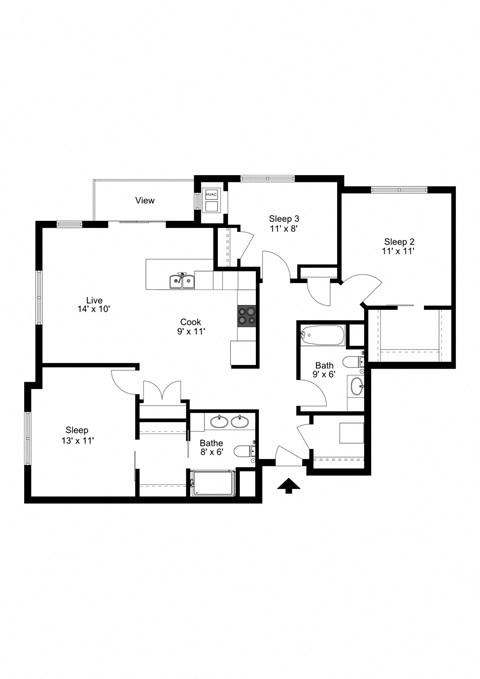 The Sun Prairie Floor Plan at One Glenn Place, Fitchburg, 53711